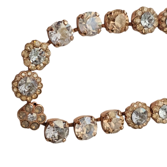 Mariana Rose Gold Necklace Peach White Simulated 8mm Pearl Medium Rosette 19" - Picture 5 of 15